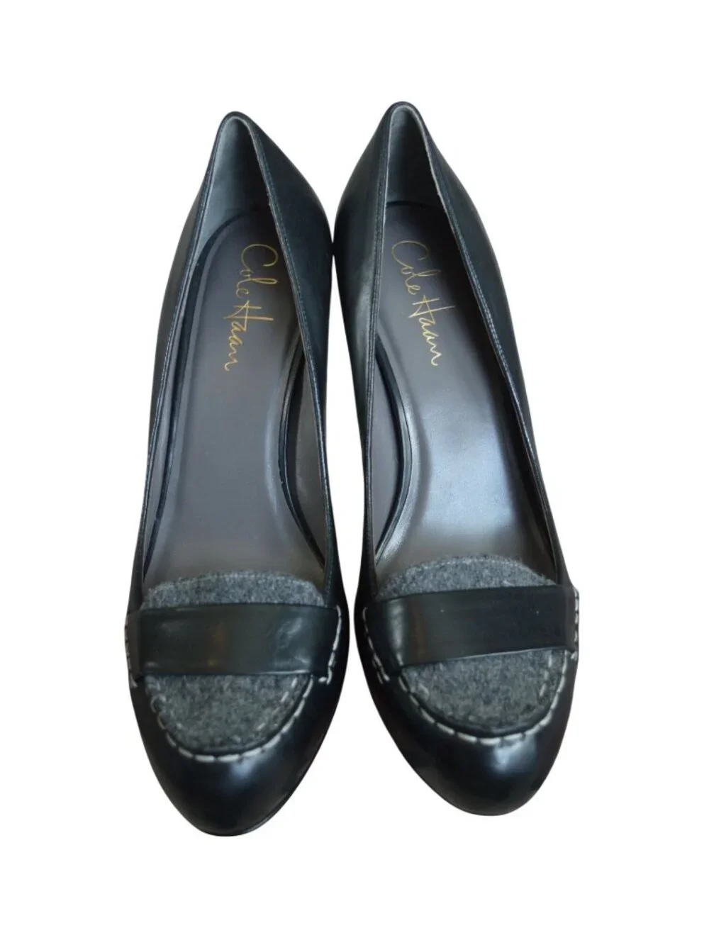 Cole Haan Violet NikeAir Pumps Black Leather Gray Women's Size 9 Office Siren